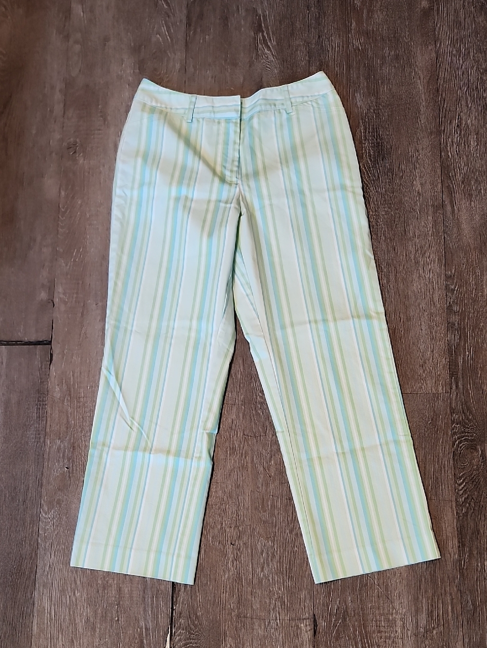 Talbots Petites Striped Straight-Leg Ankle Pants
